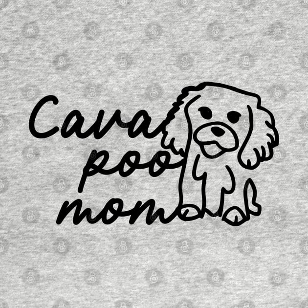 Cavapoo Mom Line Art by y2klementine